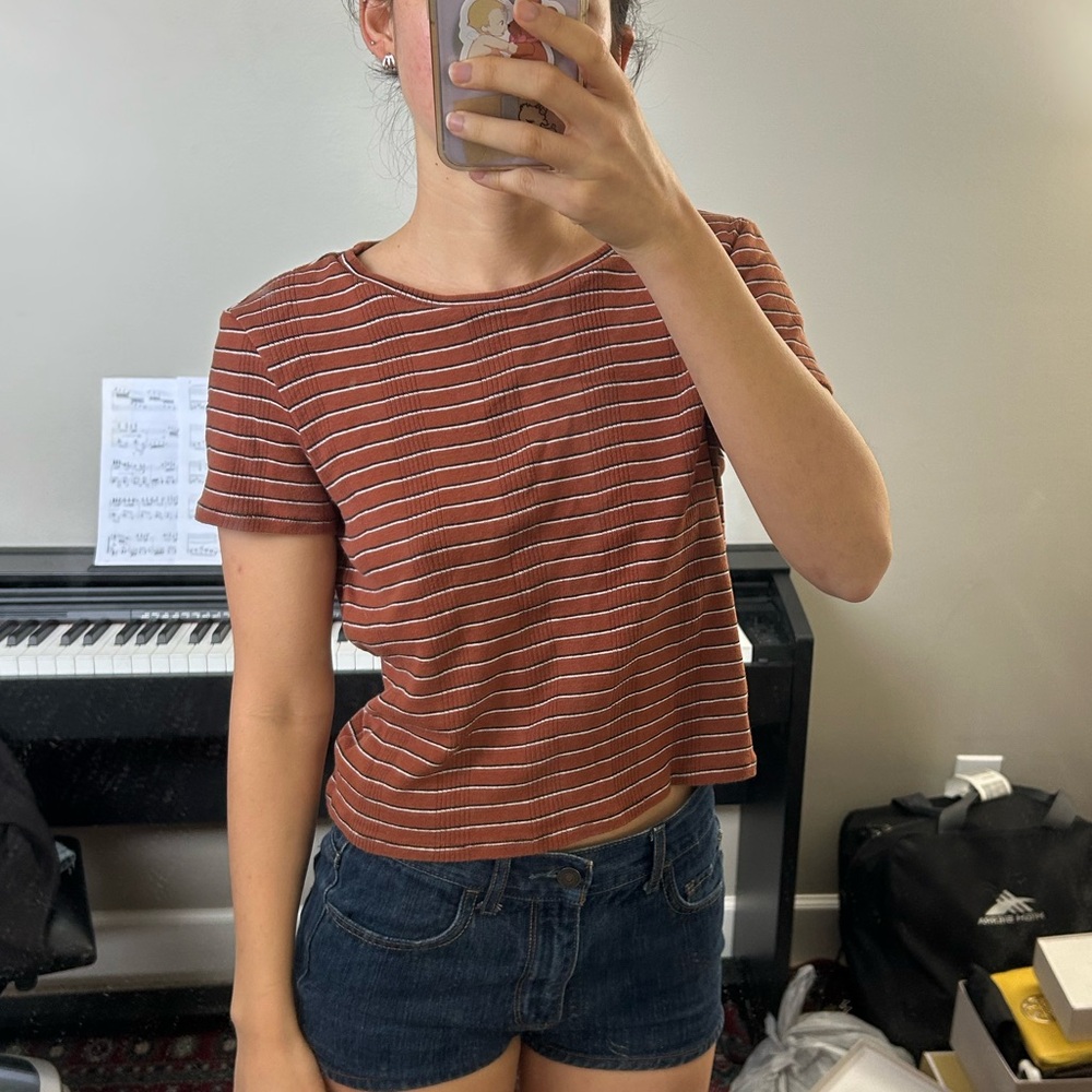 American eagle cotton striped t shirt